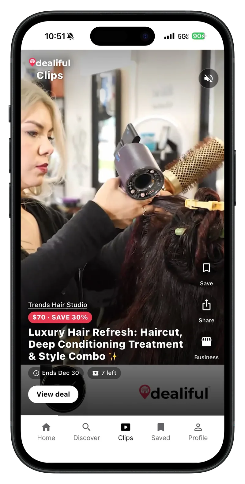 A short video of a local hair studio in Dealiful Clips